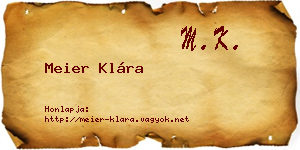 Meier Klára névjegykártya